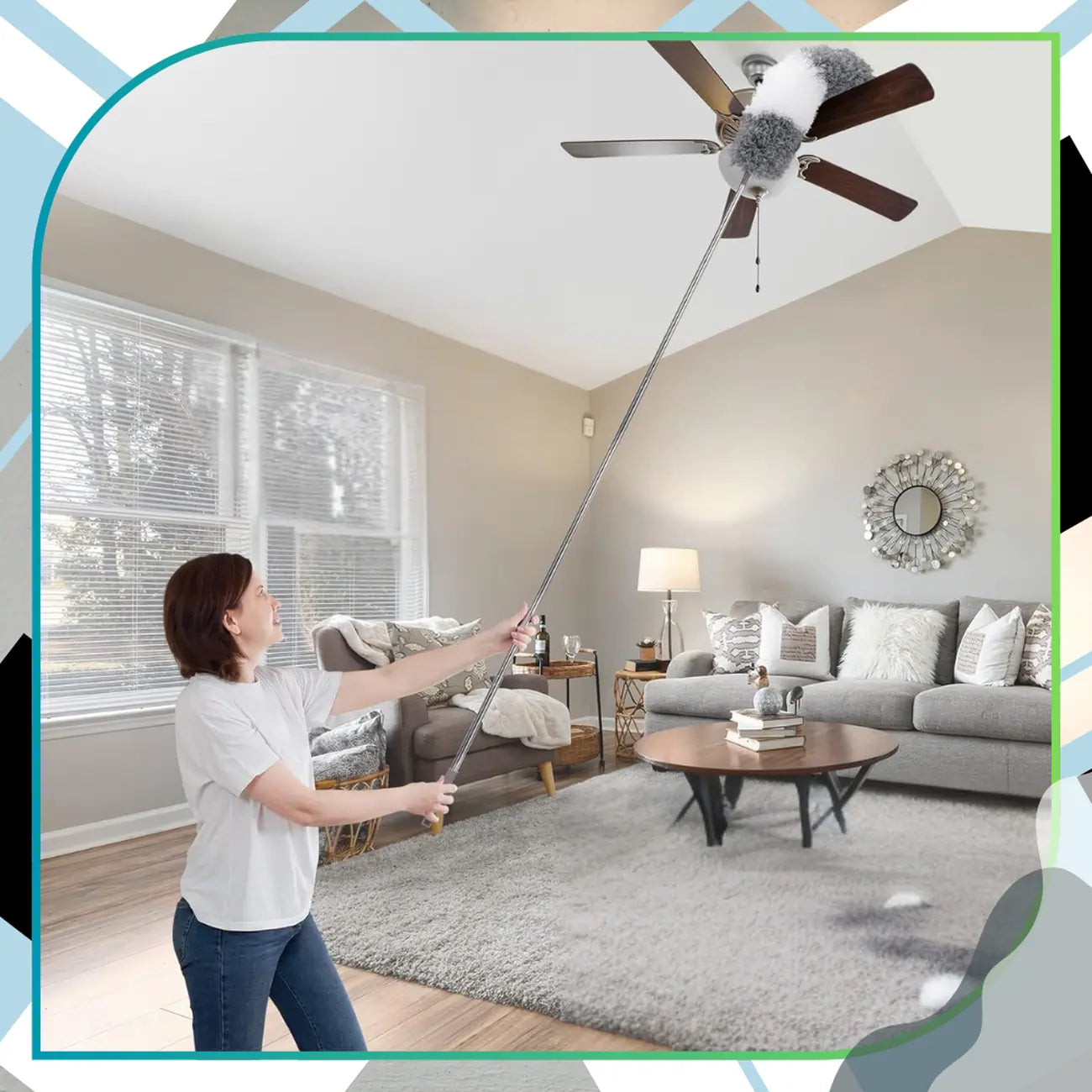 Teleskopiska atkritumu liekšķere, garš rokturis