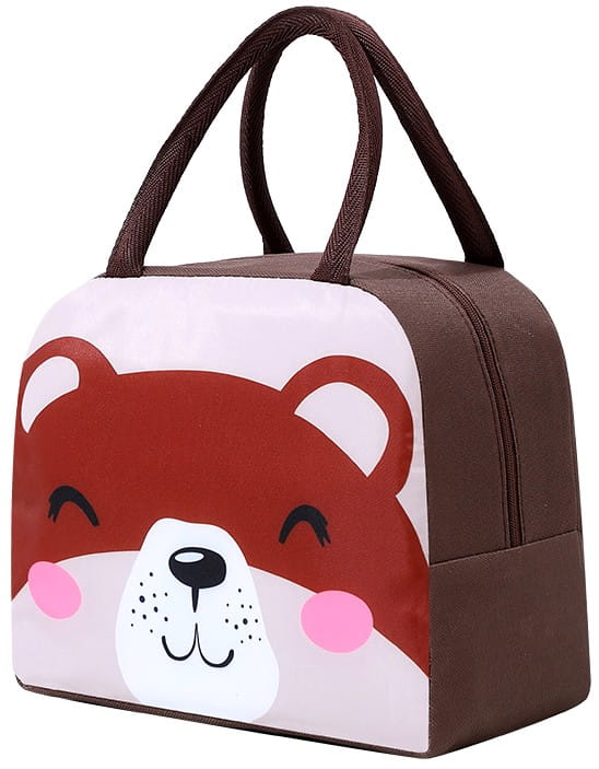 Termo pusdienu soma, brūna ar lācīti