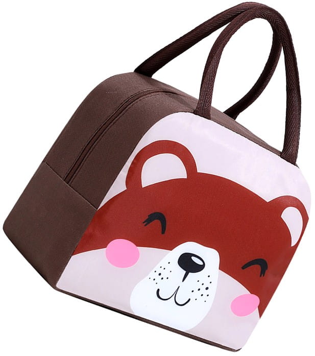 Termo pusdienu soma, brūna ar lācīti