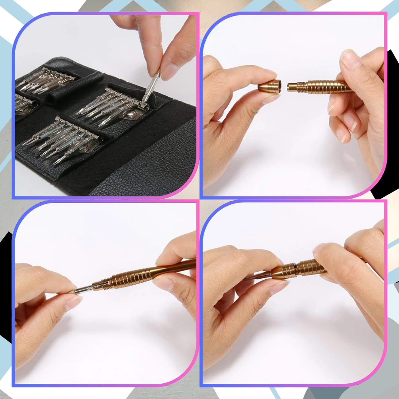 Precīzijas skrūvgrieži, 25 gab., ar koferi