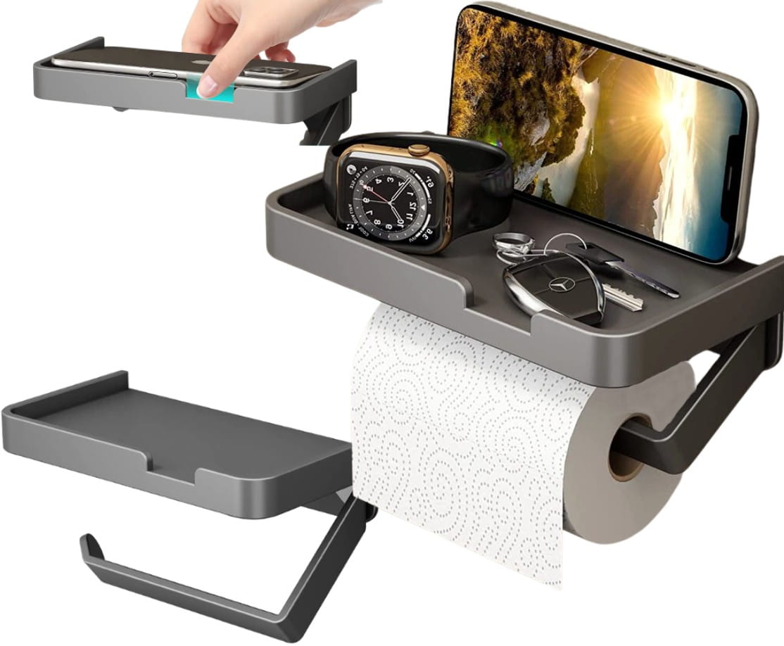 Tualetes papīra turētājs ar plauktu T11-1