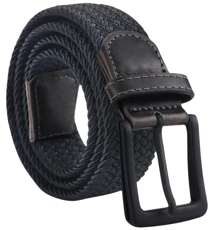 Universāla elastīgā josta bez caurumiem U51, melna D111