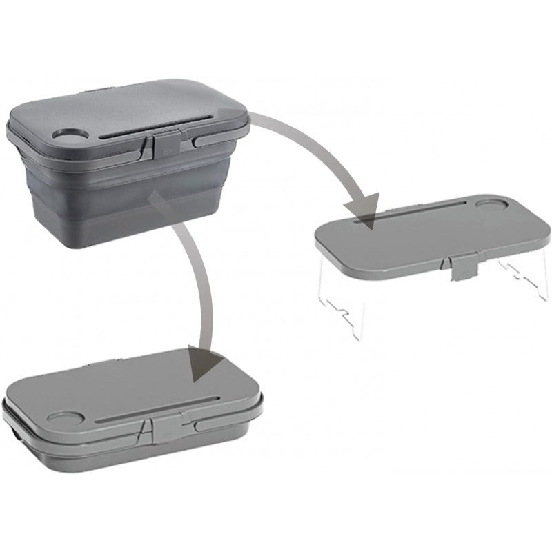 Universāls saliekams piknika grozs 3in1, galdam, pelēks