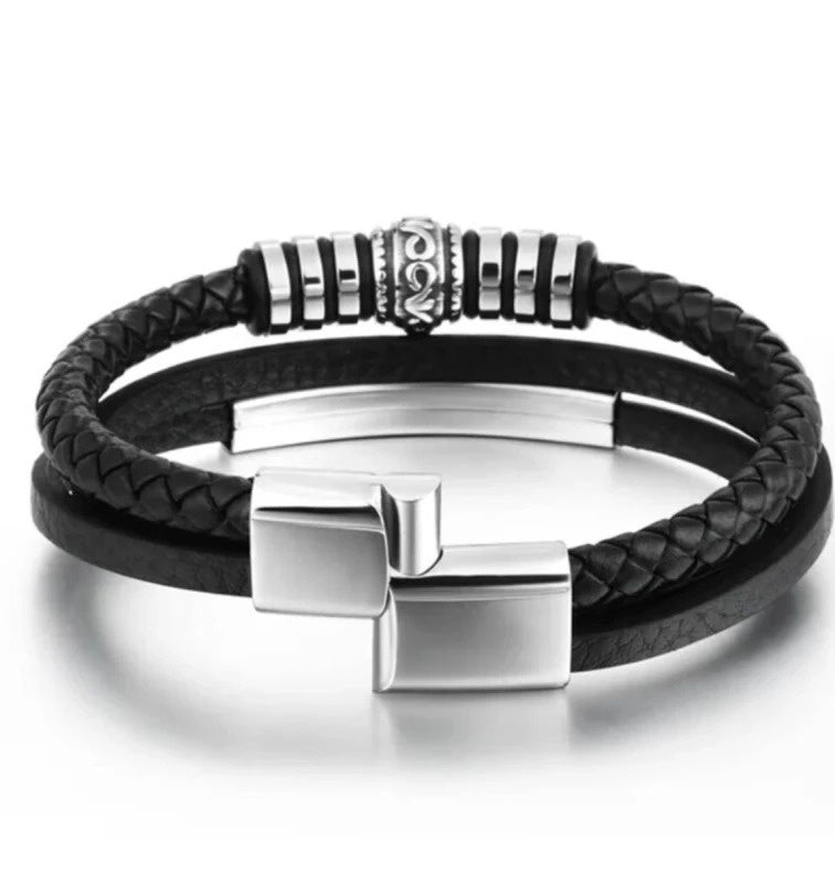 Vīriešu rokassprādze A1, melna A24