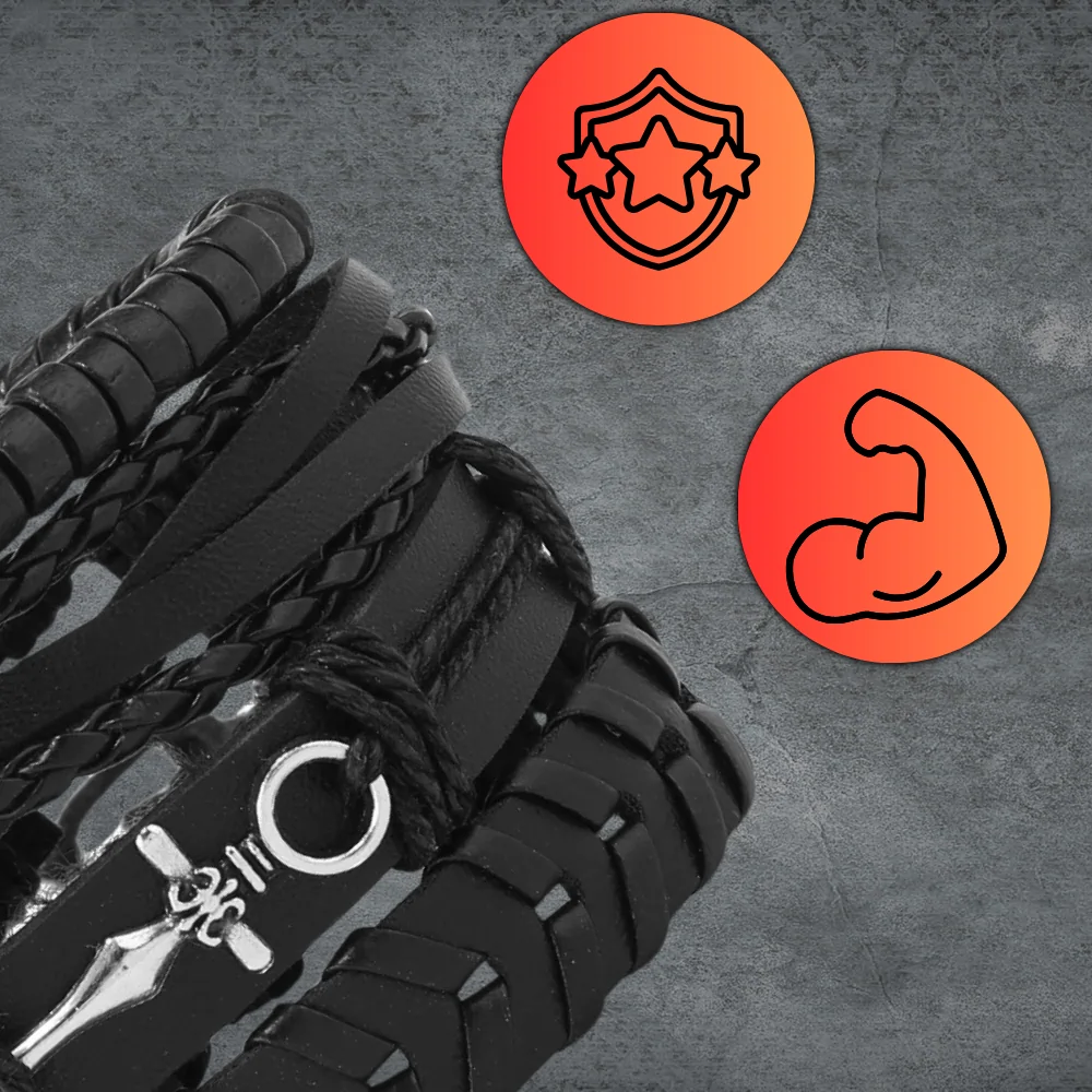 Vīriešu rokassprādze P1, melna A12