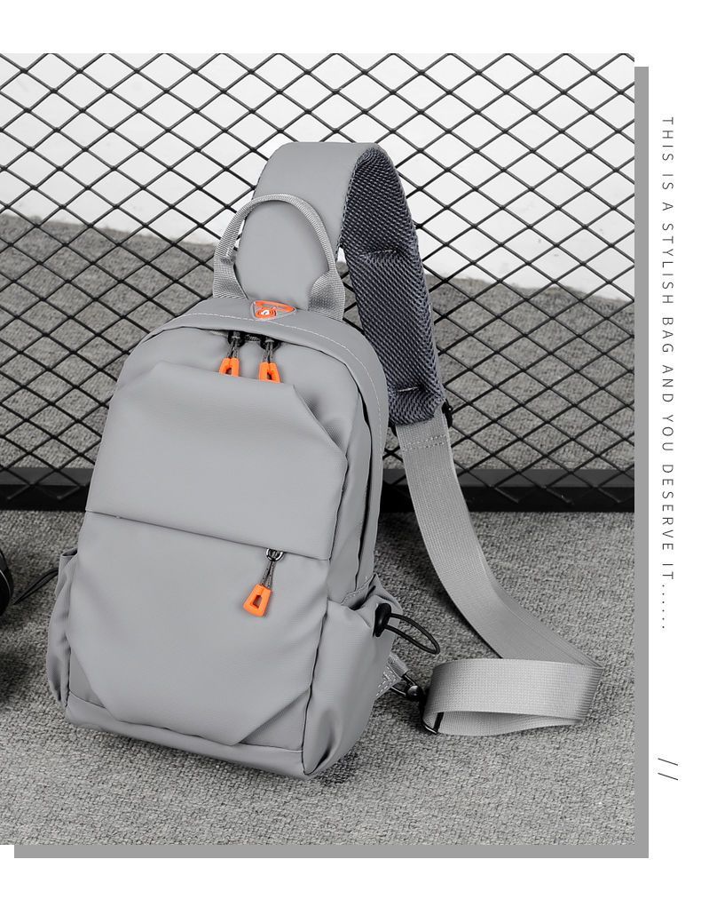 Vīriešu daudzfunkcionāla pretaizdzīšanas USB plecu mugursoma, pelēka