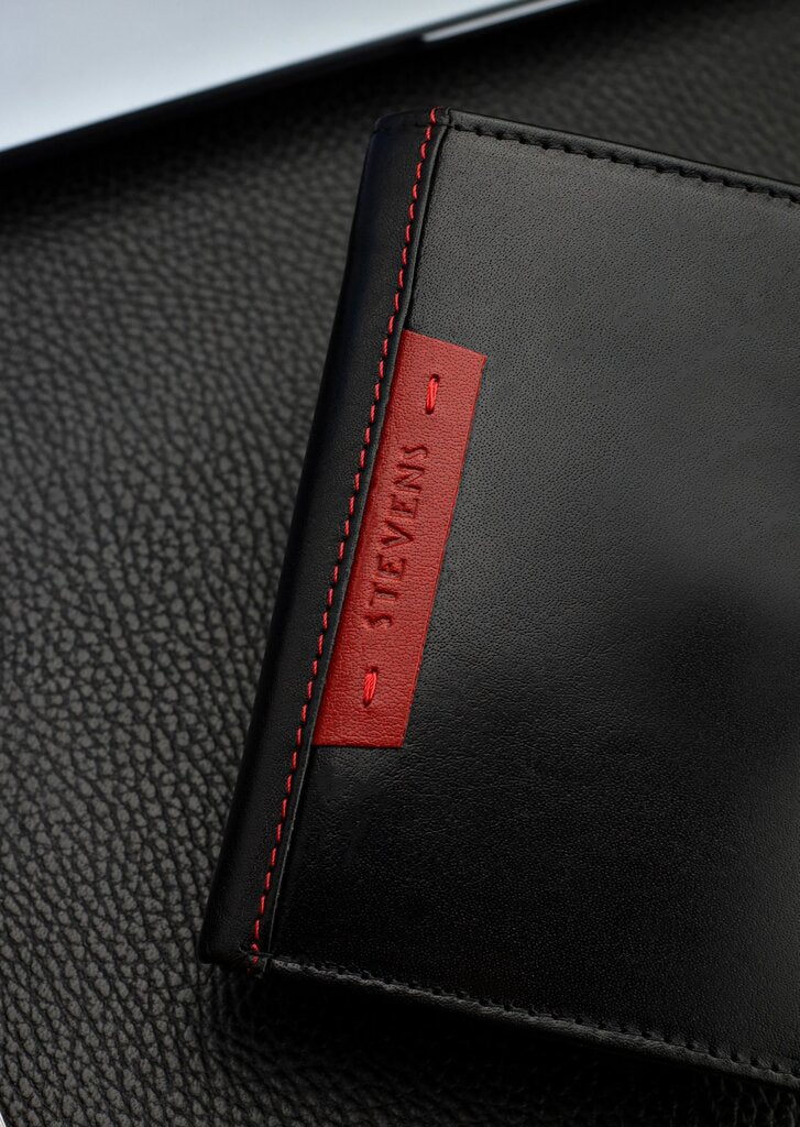 Vīriešu īstas ādas maks Stevens Z05-326-R, RFID aizsardzība