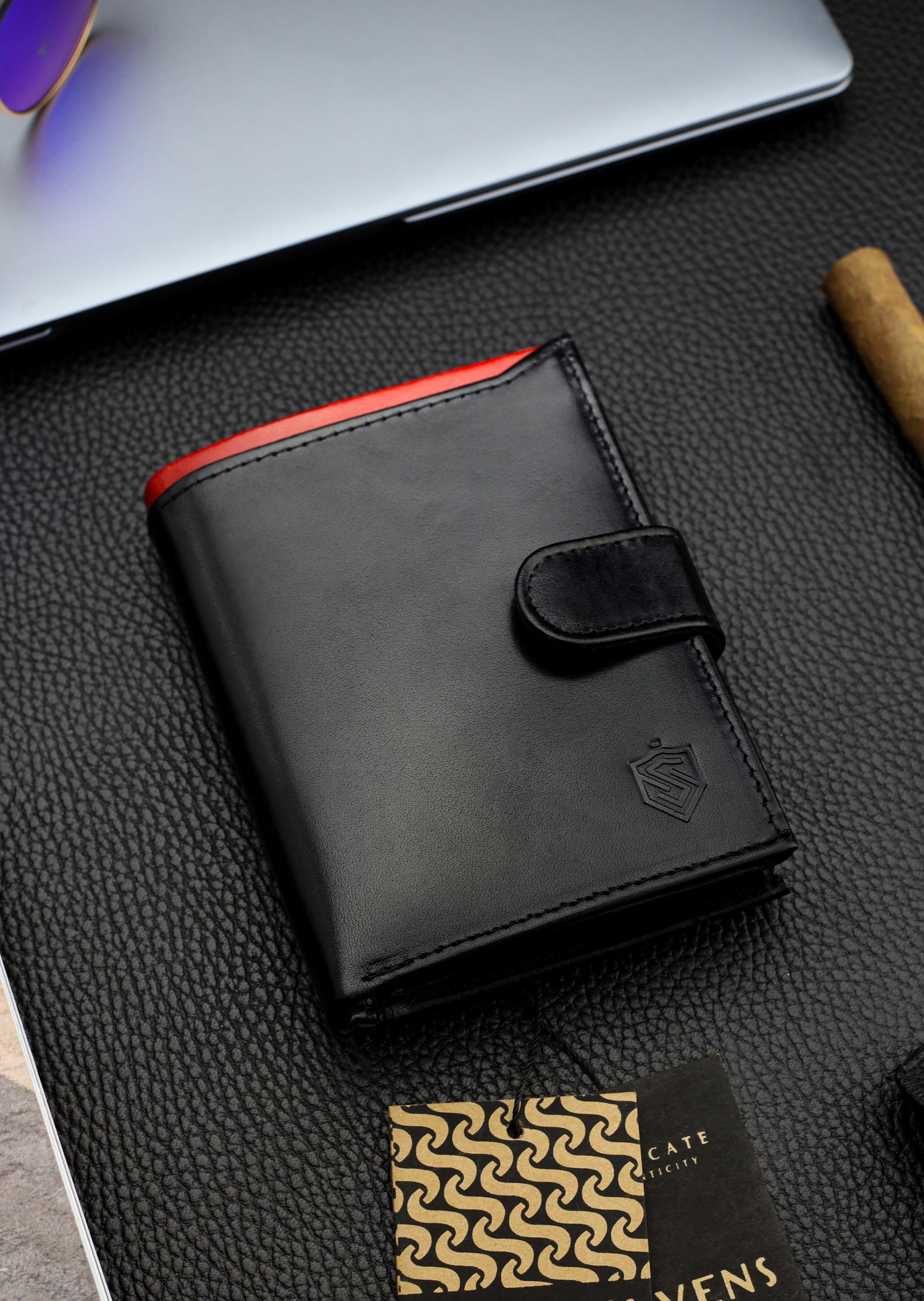 Vīriešu īstas ādas maks Stevens Z06, melns S512