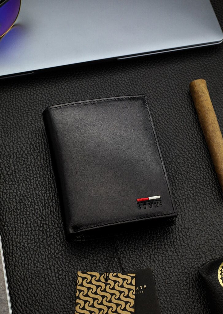 Vīriešu īstas ādas maks Stevens Z07-326-R, RFID aizsardzība