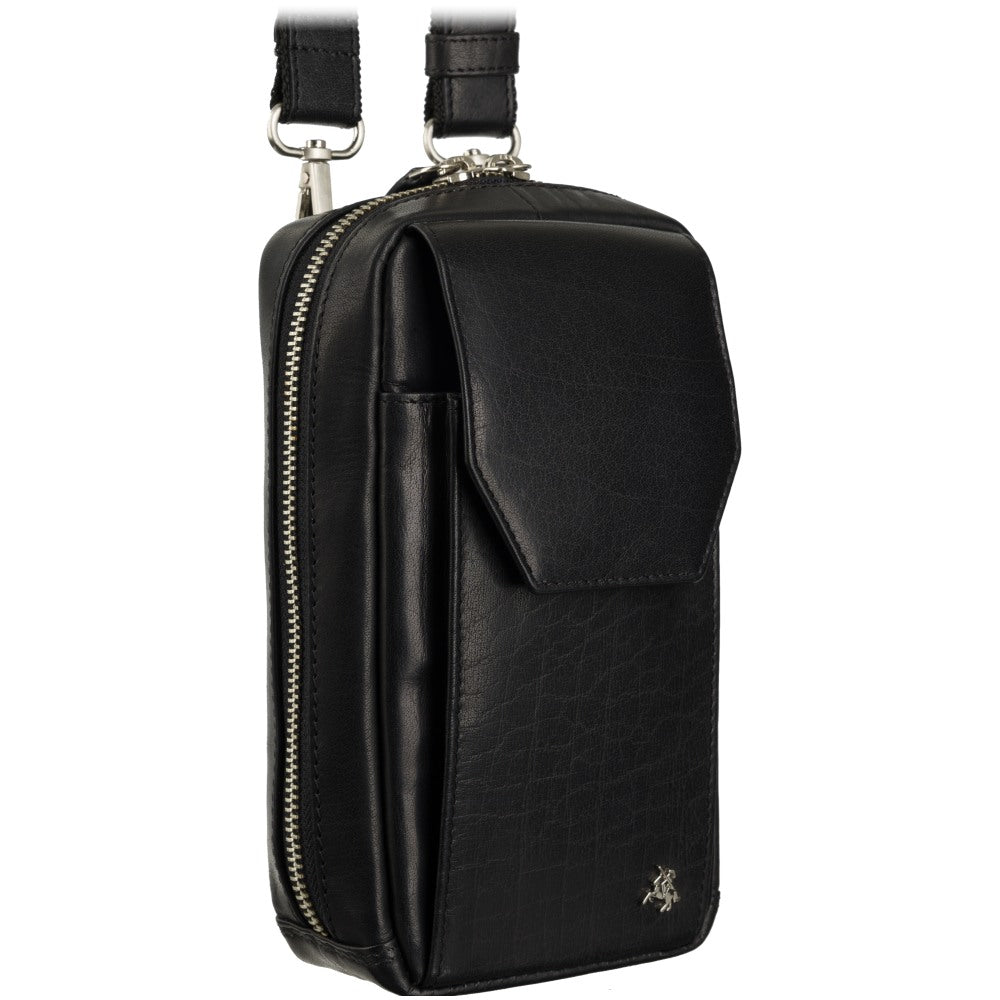 Vīriešu ādas ceļojumu soma, Visconti S-45, melna