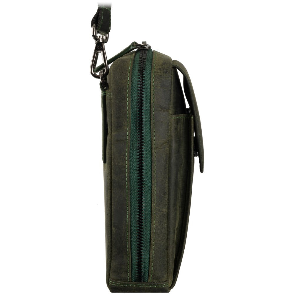 Vīriešu ādas ceļojumu soma, Visconti S-45, zaļa