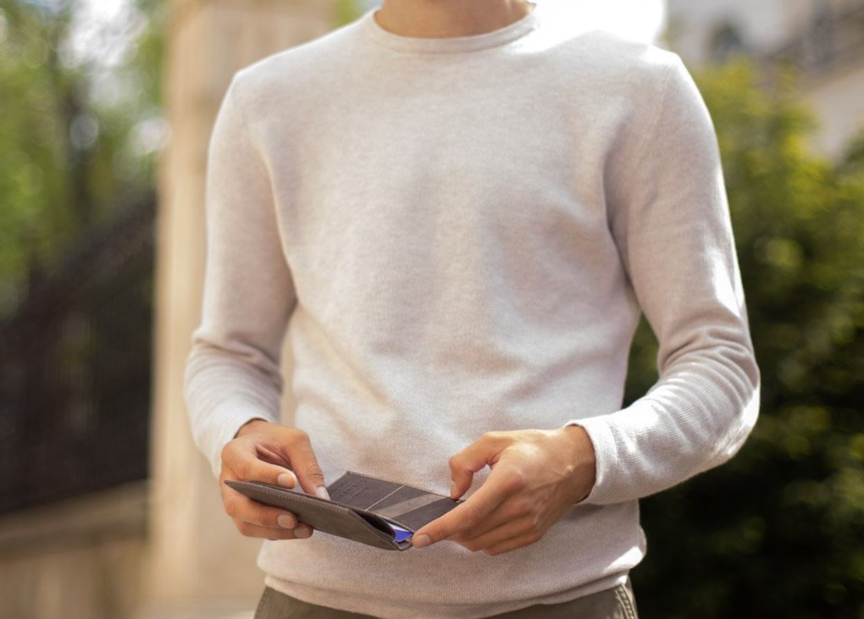 Vīriešu ādas maks STEVENS RFID ar aizsardzību Slim SLIM S199