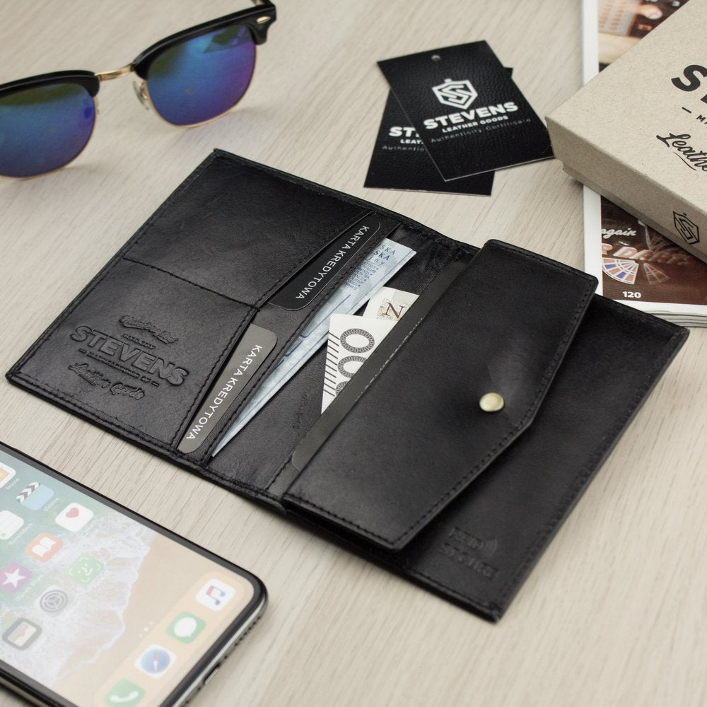 Vīriešu ādas maks STEVENS ar RFID aizsardzību Slim SLIM S197