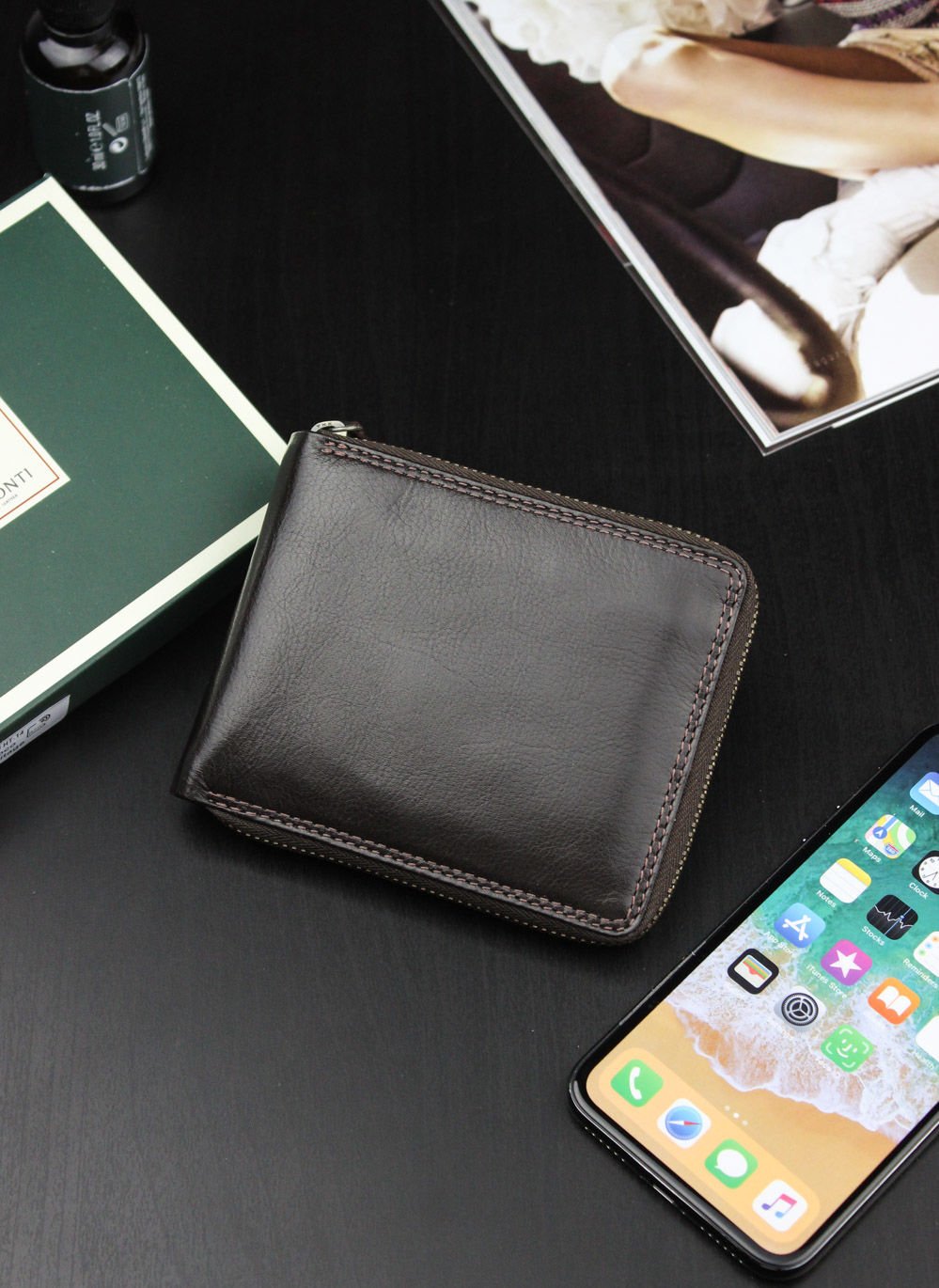 Vīriešu ādas maks VISCONTI HT-14 brūns S178