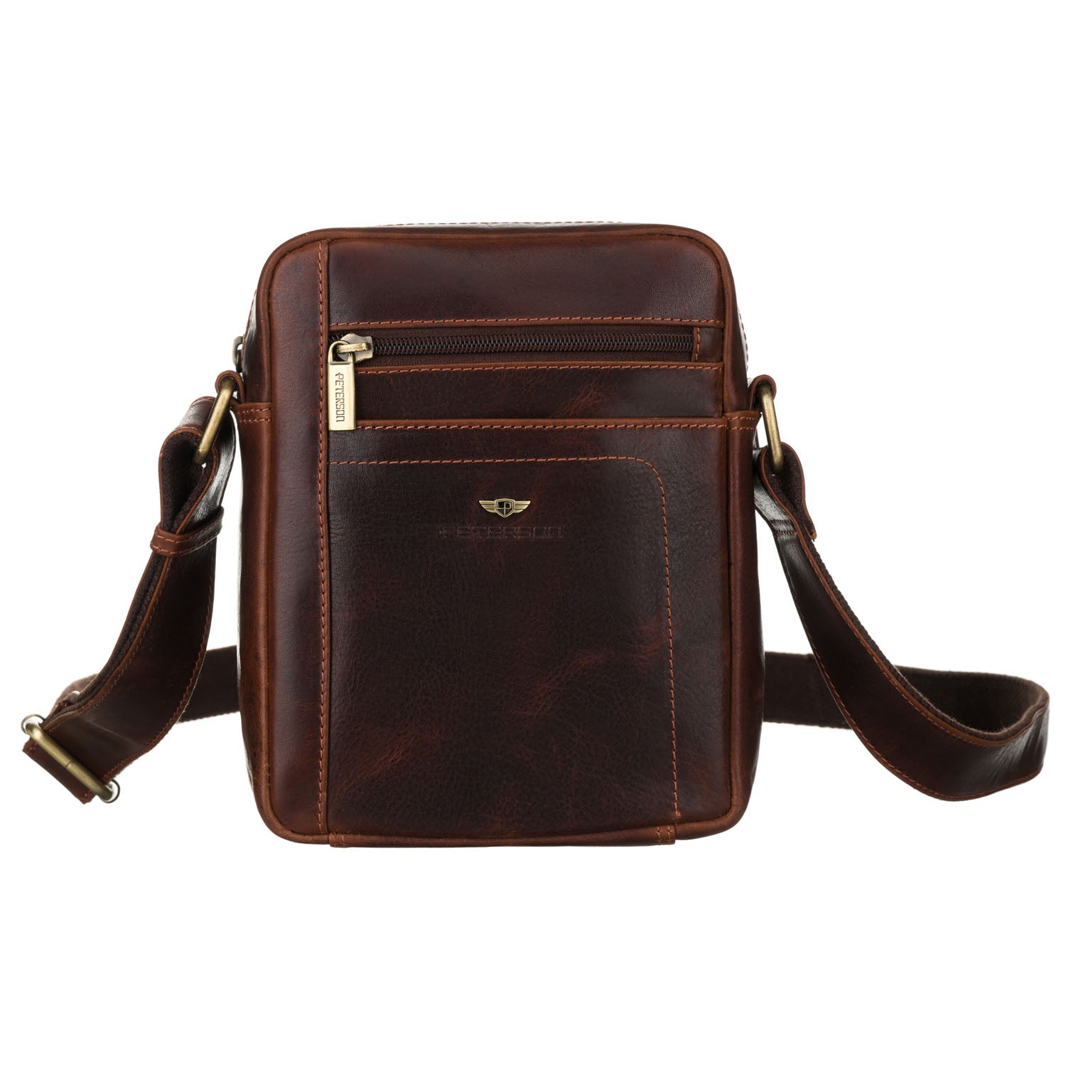 Vīriešu ādas rokassoma, brūna, ar rāvējslēdzēju R210