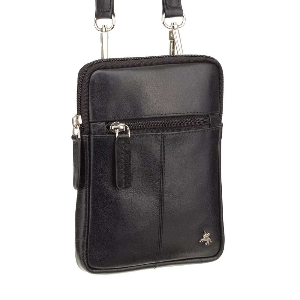 Vīriešu ādas rokassoma, Visconti S-10, melna R219