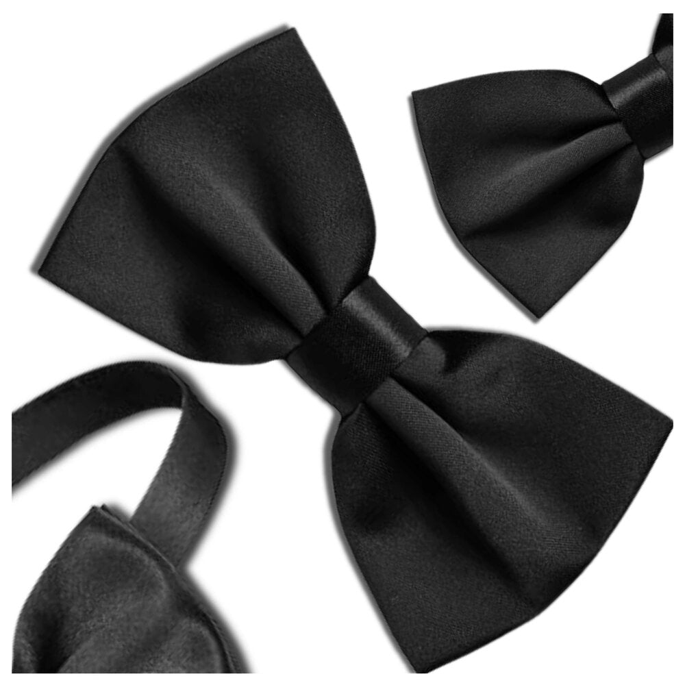 Vīriešu tauriņš, melns, satīna