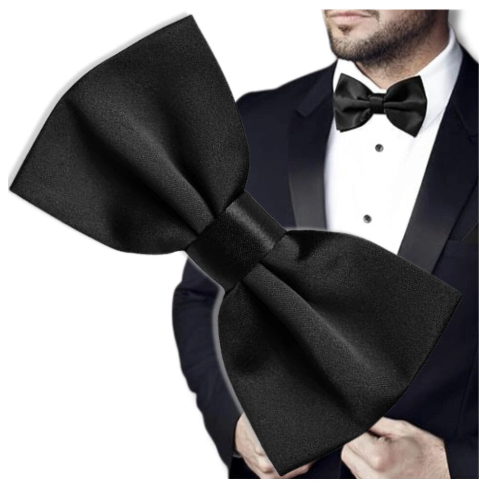 Vīriešu tauriņš, melns, satīna