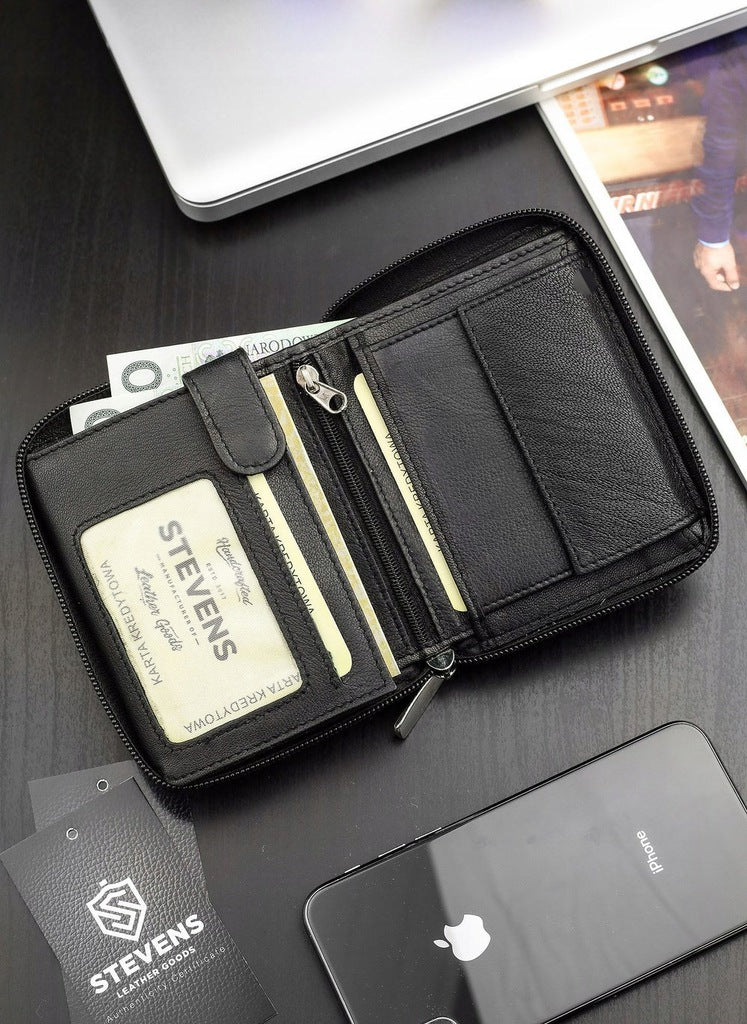 Vīriešu vertikāls ādas maks Stevens S17