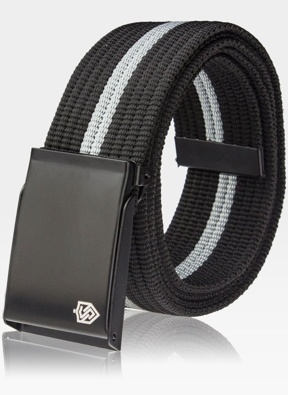 Vīriešu josta STEVENS melna, pelēka, 135XL izmērs, universāla D102