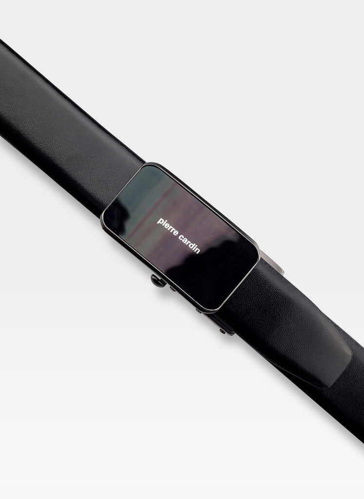 Vīriešu ādas josta Pierre Cardin, melna