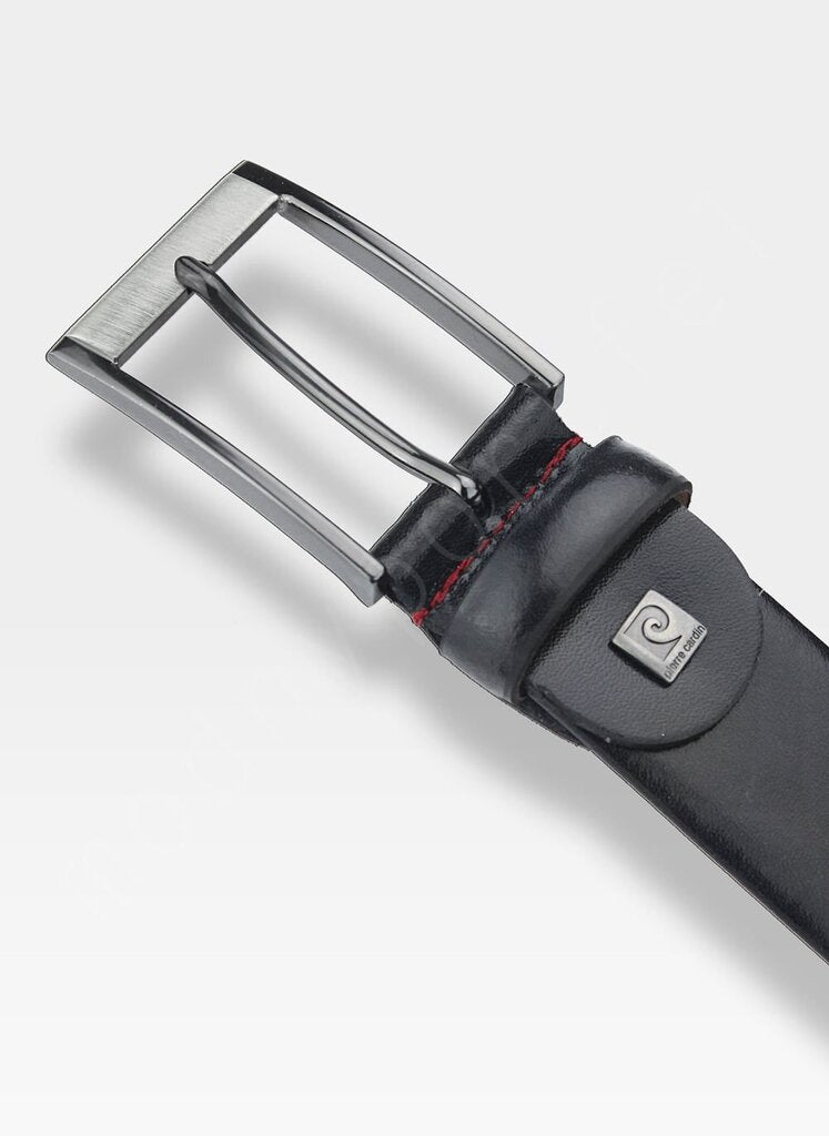 Vīriešu ādas josta Pierre Cardin, melna