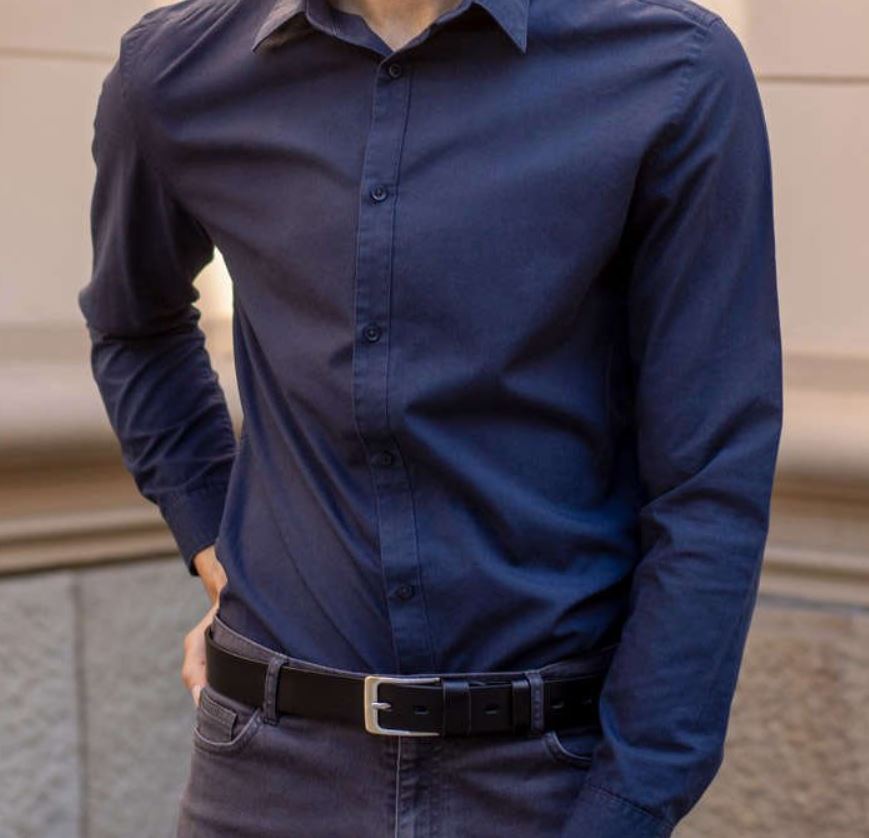 Vīriešu ādas josta STEVENS melna D46