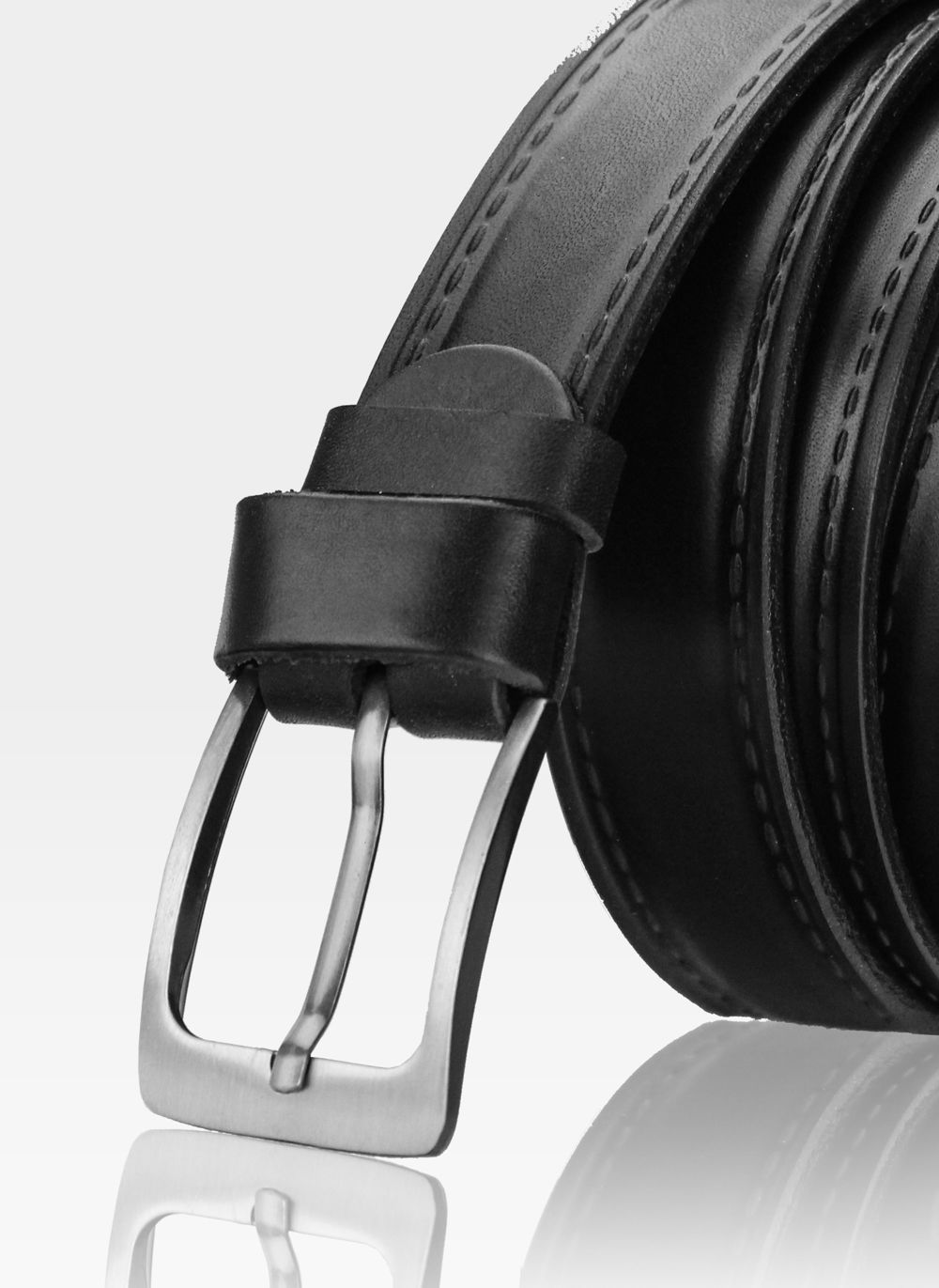 Vīriešu ādas josta STEVENS melna D45