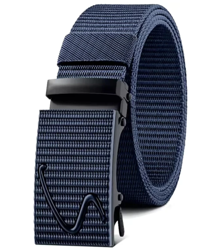 Vīriešu elastīgā josta ar automātisko bikšu sprādzi, tumši zilā krāsā D7