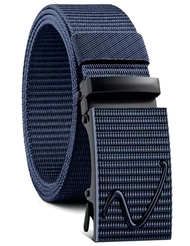 Vīriešu elastīgā josta ar automātisko bikšu sprādzi, tumši zilā krāsā D7