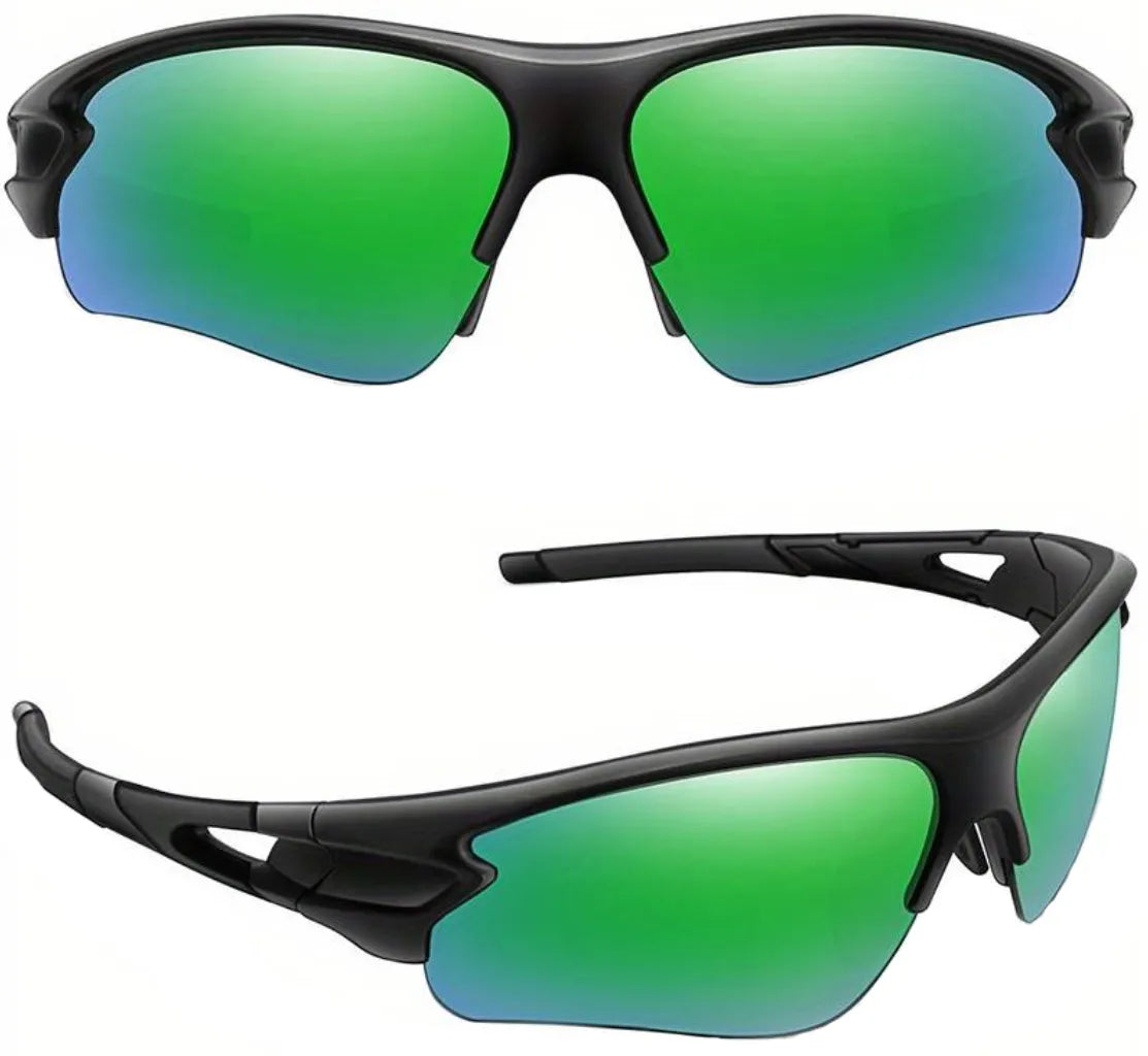 Vīriešu sporta riteņbraukšanas brilles, zaļas