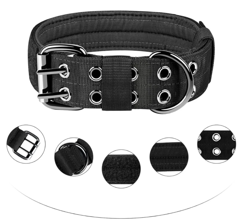 Regulējama suņu kakla siksna XL C1, melna N231