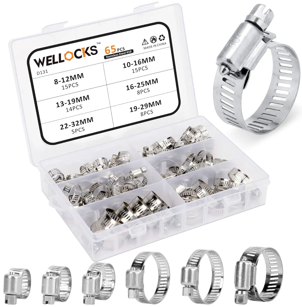 Šļūteņu skavu komplekts 65 gab. B9