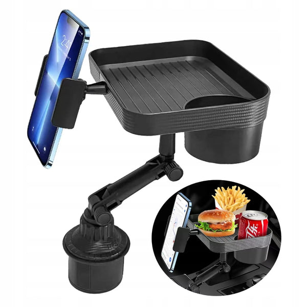 Automašīnas ceļojumu galds, ēdiena paplāte, krūze, telefons, Carbon XL