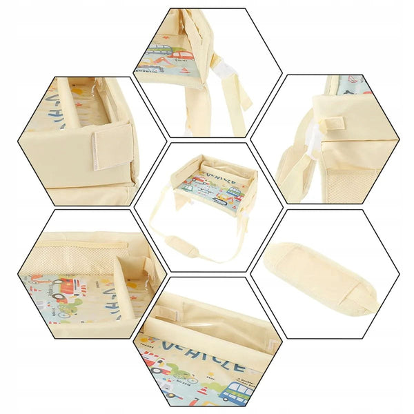 Bērnu ceļojumu galds automašīnai, bēšs