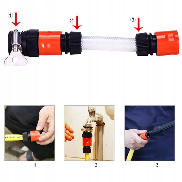 Automašīnas birste, rotācijas birste ar šķidruma dozatoru un 5 m šļūteni