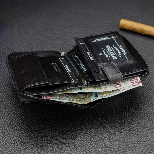 Vīriešu vertikāls ādas maks Stevens S17