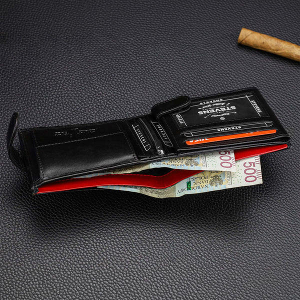 Vīriešu īstas ādas maks Stevens Z06-325A, melns