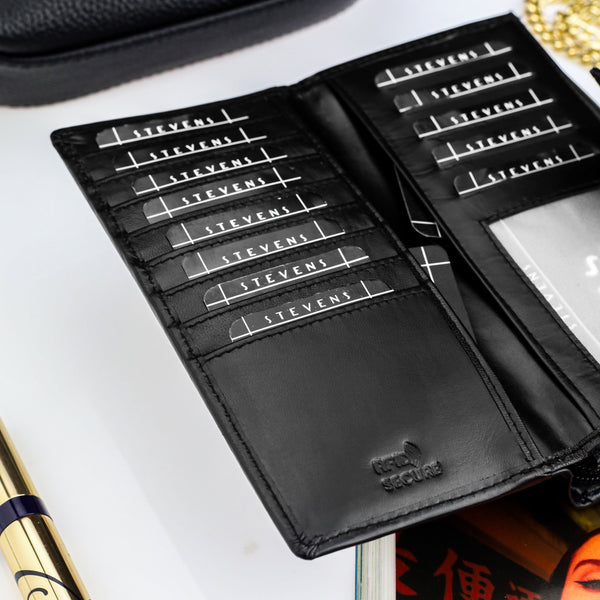 Sieviešu ādas maks Stevens, melns, RFID 210-R