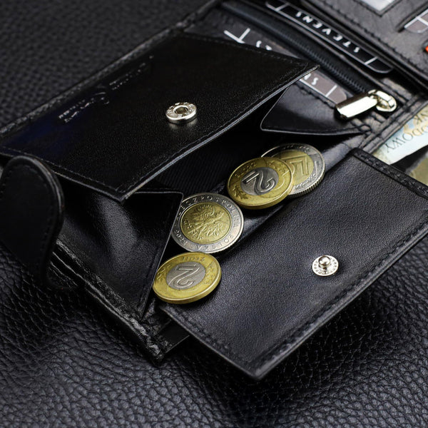 Vīriešu īstas ādas maks Stevens Z05-325A, melns N391