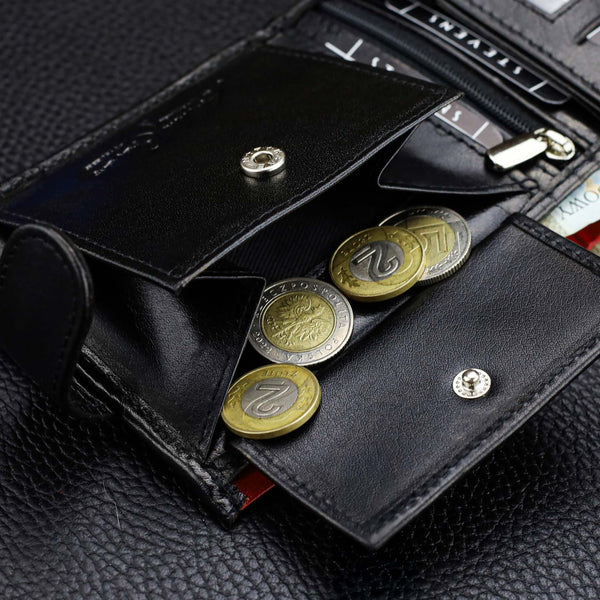 Vīriešu īstas ādas maks Stevens Z06-325A, melns