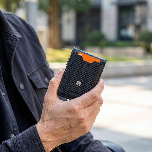 Vīriešu plāns maks, karšu turētājs ar RFID S25 identifikāciju