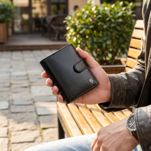 Vīriešu ādas maks Stevens ar RFID aizsardzību 326A S181