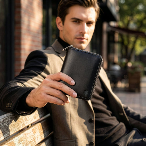 Vīriešu vertikāls ādas maks Stevens S17