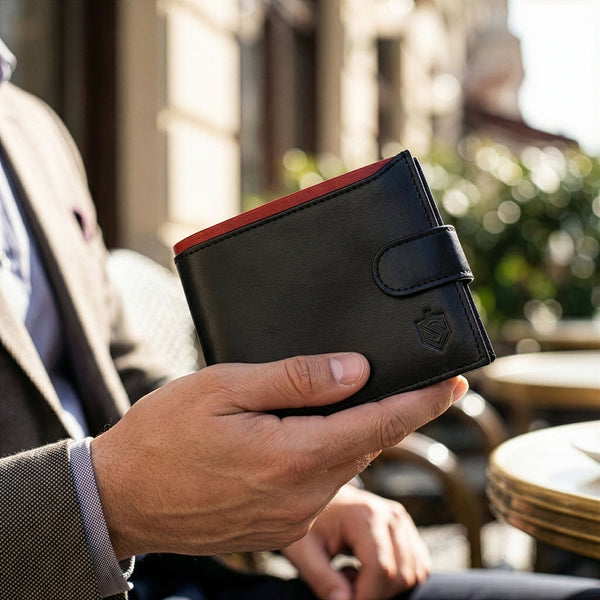 Vīriešu īstas ādas maks Stevens Z06-325A, melns