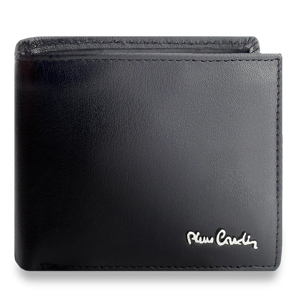 Vīriešu komplekts „Pierre Cardin”: ādas maks un divpusēja josta, melna/brūna 75T8806BR