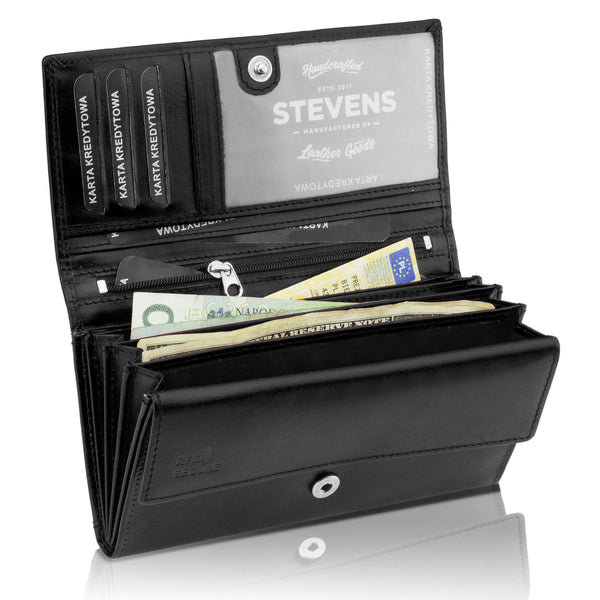 Stevens sieviešu ādas maks Z2, melns D3