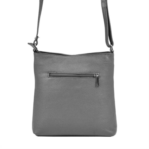 Moteriška odinė crossbody rankinė Patrizia, šviesiai pilka