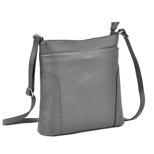 Moteriška odinė crossbody rankinė Patrizia, šviesiai pilka