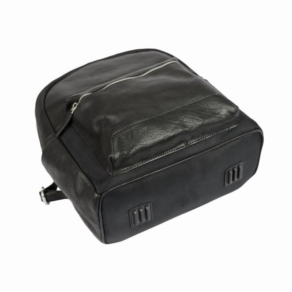 Ādas mugursoma Pierre Cardin YS12, melna
